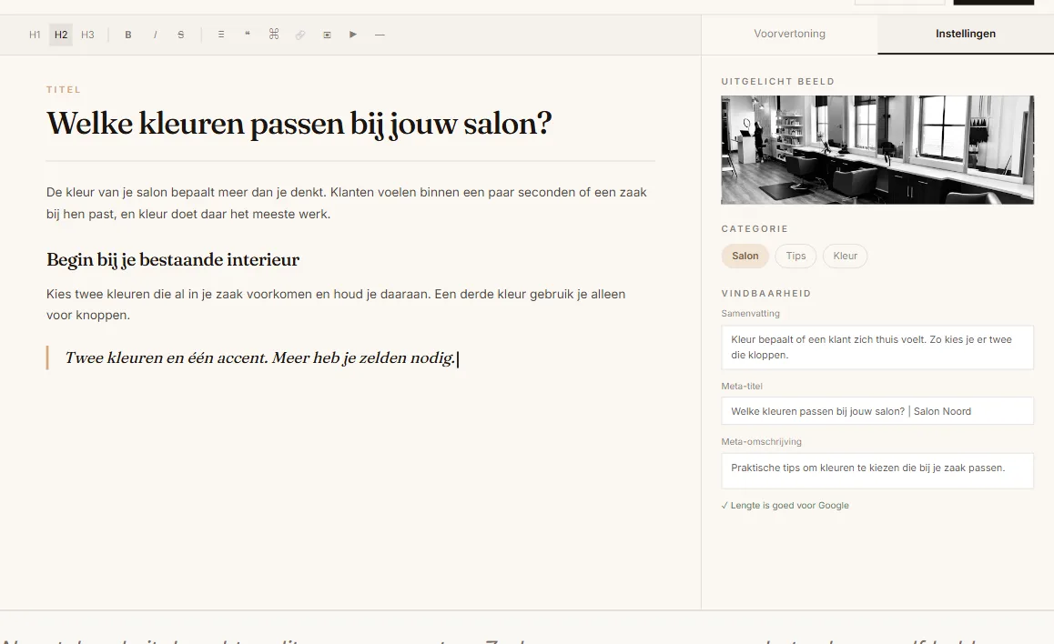 Schets — Blog-editor